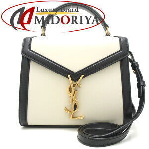 Saint Laurent Paris YSL Cassandra Top Handle Calfskin Bag White Black